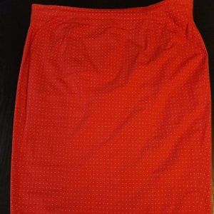 Red with white dots Torrid pencil skirt, size 20, in great condition